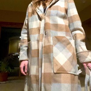Plaid Winter Trench Coat